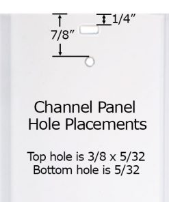 distance from top of channel pannel slat to the 2 holes that hold the fabric